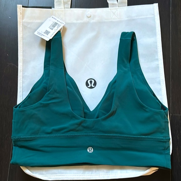 LULULEMON ALIGN V- NECK BRA C/D in STORM TEAL SZ 10 NWT - Picture 2 of 6
